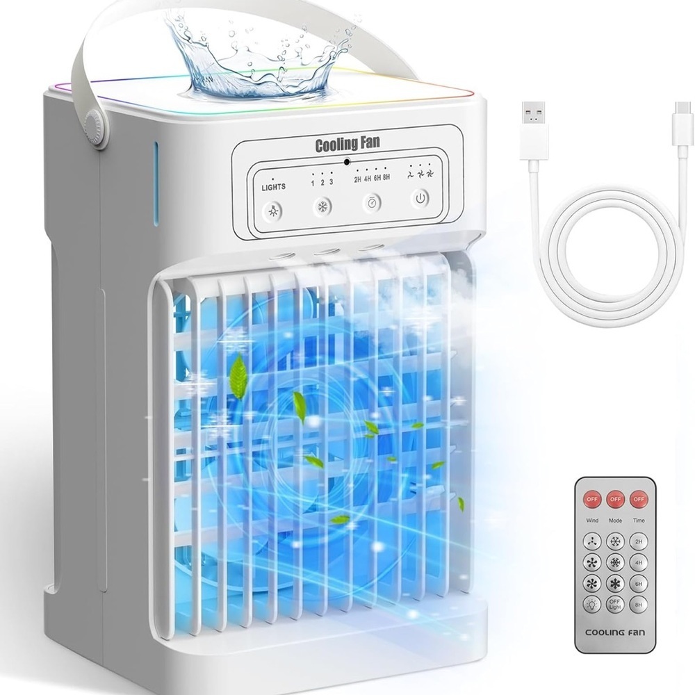 Portable Cooling Fan with Remote and USB Cable